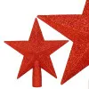 Hviezda na stromček 15cm trblietavá červená, vianočná ozdoba