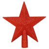 Hviezda na stromček 15cm trblietavá červená, vianočná ozdoba