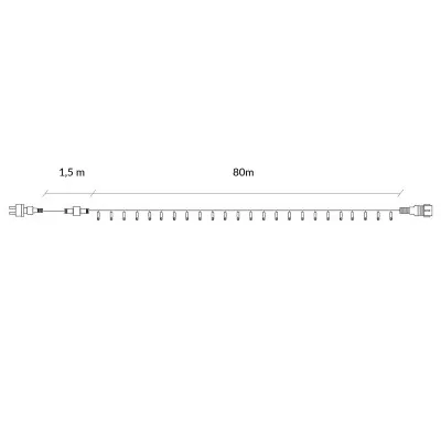 LED svetelná reťaz - 81,5m, 1000LED, IP44, multicolor + záblesky