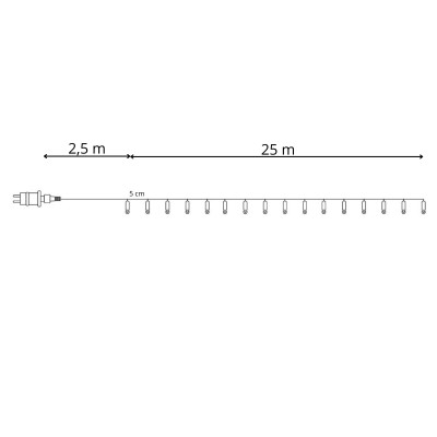LED svetelná reťaz - 27,5m, 500LED, IP44, multicolor + záblesky