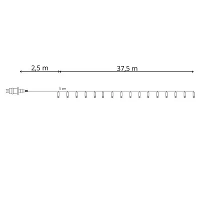 LED svetelná reťaz - 40m, 750LED, 8 funkcií, pamäť, IP44, teplá biela