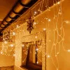LED kvaple - 14,5m, 300LED, časovač, IP44, teplá biela + záblesky