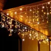 LED kvaple - 14,5m, 300LED, časovač, IP44, teplá biela + záblesky
