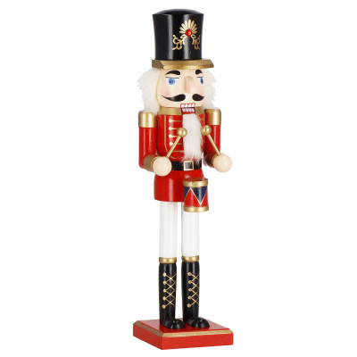 Luskáčik - Vojak s bubienkom 38cm červený, vianočné dekorácie