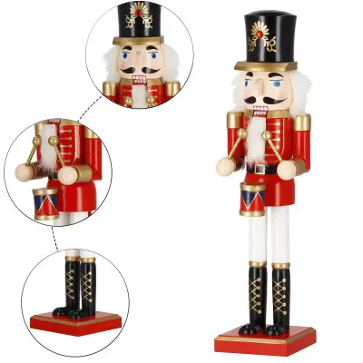 Luskáčik - Vojak s bubienkom 38cm červený, vianočné dekorácie