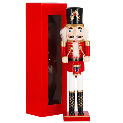 Luskáčik - Vojak s bubienkom 38cm červený, vianočné dekorácie