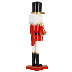 Luskáčik - Vojak s bubienkom 38cm červený, vianočné dekorácie