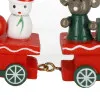 Drevený vláčik 21x5cm červeno-zelený, vianočné dekorácie