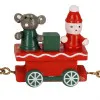 Drevený vláčik 21x5cm červeno-zelený, vianočné dekorácie