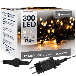 LED svetelná reťaz - 17,5m, 300LED, 8 funkcií, pamäť, IP44, teplá biela