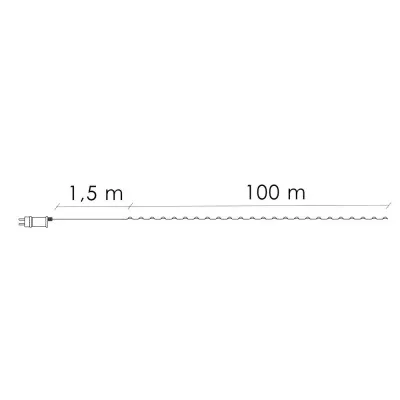 LED reťaz Nano - 100m, 1000LED, 8 funkcií, pamäť, IP44, studená biela
