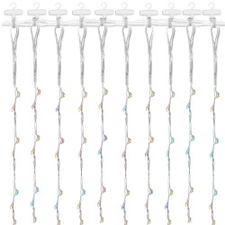 LED Nano svetelný záves - 3x2m, 200LED, 8 funkcií, ovládač, USB, IP44, multicolor