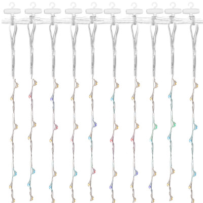 LED Nano svetelný záves - 3x2m, 200LED, 8 funkcií, ovládač, USB, IP44, multicolor