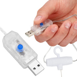 LED Nano svetelný záves - 3x2m, 200LED, 8 funkcií, ovládač, USB, IP44, multicolor