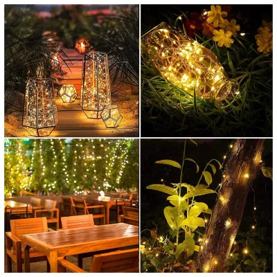 LED solárna reťaz Nano - 22m, 200LED, 8 funkcií, IP44, teplá biela