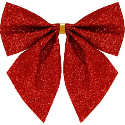 Vianočná mašľa 11x11cm červené sada 3ks, vianočné dekorácie