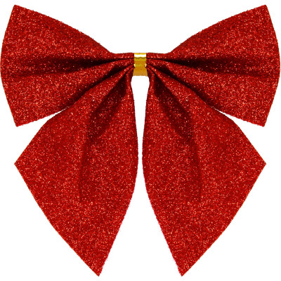 Vianočná mašľa 11x11cm červené sada 3ks, vianočné dekorácie