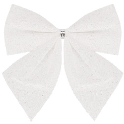 Vianočná mašľa 11x11cm biele sada 3ks, vianočné dekorácie