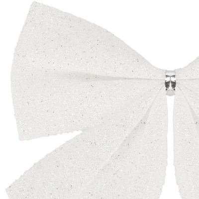 Vianočná mašľa 11x11cm biele sada 3ks, vianočné dekorácie