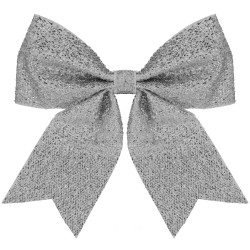 Vianočná mašľa 22x20cm strieborná, vianočné dekorácie