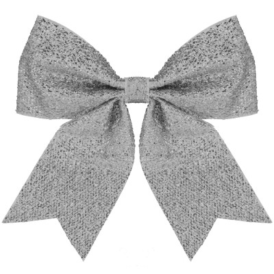 Vianočná mašľa 22x20cm strieborná, vianočné dekorácie