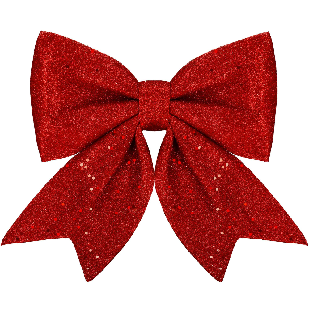 Vianočná mašľa s flitrami 30x27,5cm červená, vianočné dekorácie