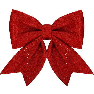 Vianočná mašľa s flitrami 30x27,5cm červená, vianočné dekorácie