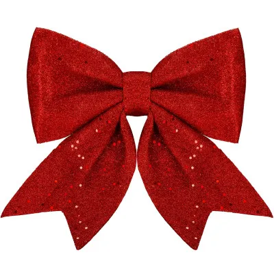 Vianočná mašľa s flitrami 30x27,5cm červená, vianočné dekorácie