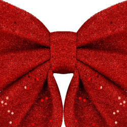 Vianočná mašľa s flitrami 30x27,5cm červená, vianočné dekorácie