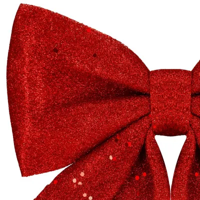 Vianočná mašľa s flitrami 30x27,5cm červená, vianočné dekorácie