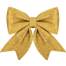 Vianočná mašľa s flitrami 30x27,5cm zlatá, vianočné dekorácie