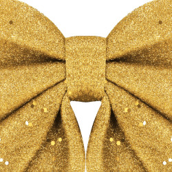 Vianočná mašľa s flitrami 30x27,5cm zlatá, vianočné dekorácie