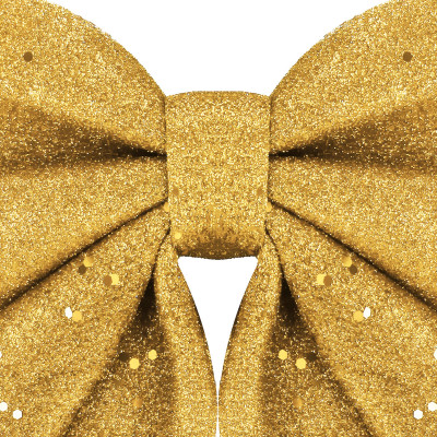 Vianočná mašľa s flitrami 30x27,5cm zlatá, vianočné dekorácie