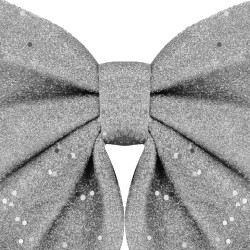 Vianočná mašľa s flitrami 19,5x21cm strieborná, vianočné dekorácie