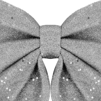 Vianočná mašľa s flitrami 19,5x21cm strieborná, vianočné dekorácie