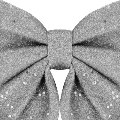 Vianočná mašľa s flitrami 19,5x21cm strieborná, vianočné dekorácie