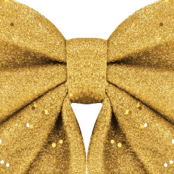 Vianočná mašľa s flitrami 19,5x21cm zlatá, vianočné dekorácie