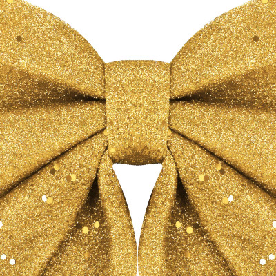 Vianočná mašľa s flitrami 19,5x21cm zlatá, vianočné dekorácie