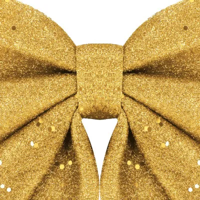 Vianočná mašľa s flitrami 19,5x21cm zlatá, vianočné dekorácie