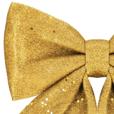 Vianočná mašľa s flitrami 19,5x21cm zlatá, vianočné dekorácie