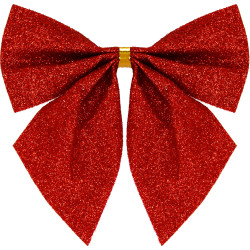 Vianočná mašľa 8x7,5cm červené sada 6ks, vianočné dekorácie