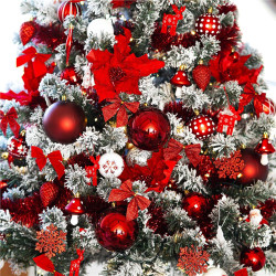 Vianočná mašľa 8x7,5cm červené sada 6ks, vianočné dekorácie