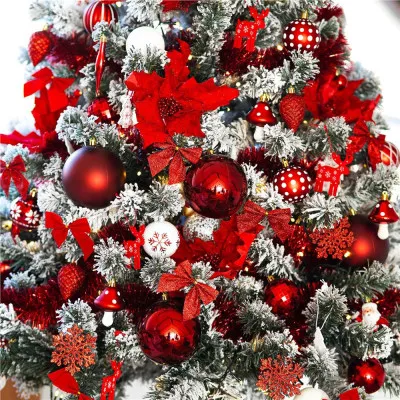 Vianočná mašľa 8x7,5cm červené sada 6ks, vianočné dekorácie