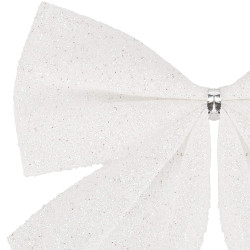 Vianočná mašľa 8x7cm biele sada 6ks, vianočné dekorácie