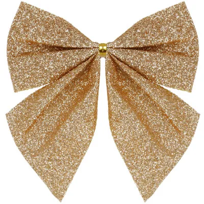Vianočná mašľa 8x7cm zlaté sada 6ks, vianočné dekorácie
