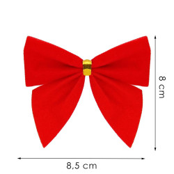 Vianočná mašľa 8x8,5cm červené sada 6ks, vianočné dekorácie