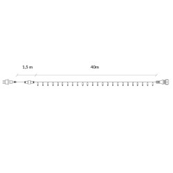 LED svetelná reťaz - 41,5m, 500LED, IP44, multicolor + záblesky