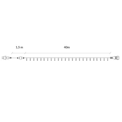 LED svetelná reťaz - 41,5m, 500LED, IP44, multicolor + záblesky