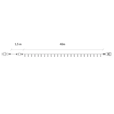 LED svetelná reťaz - 41,5m, 500LED, IP44, multicolor + záblesky