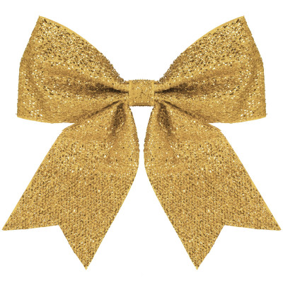 Vianočná mašľa 22x20cm zlatá, vianočné dekorácie